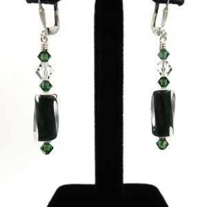 Forest Green Furnace Glass Earrings